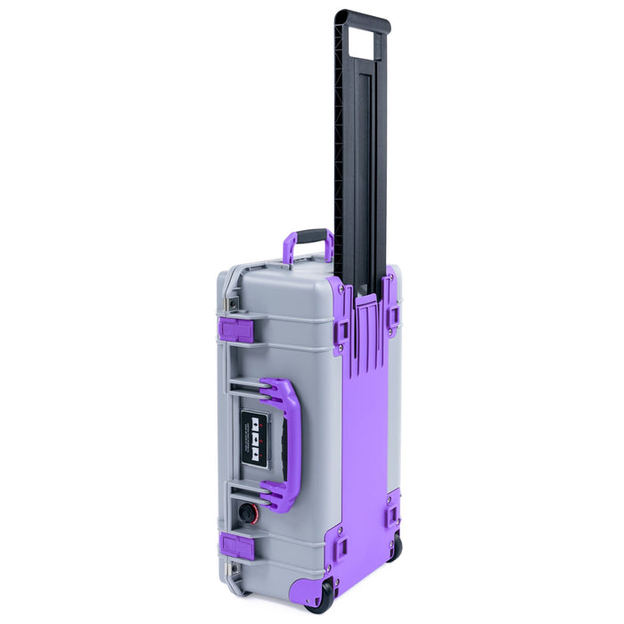 Pelican 1535 Air Carry - on Case - Silver & Purple Trolley - Empty
