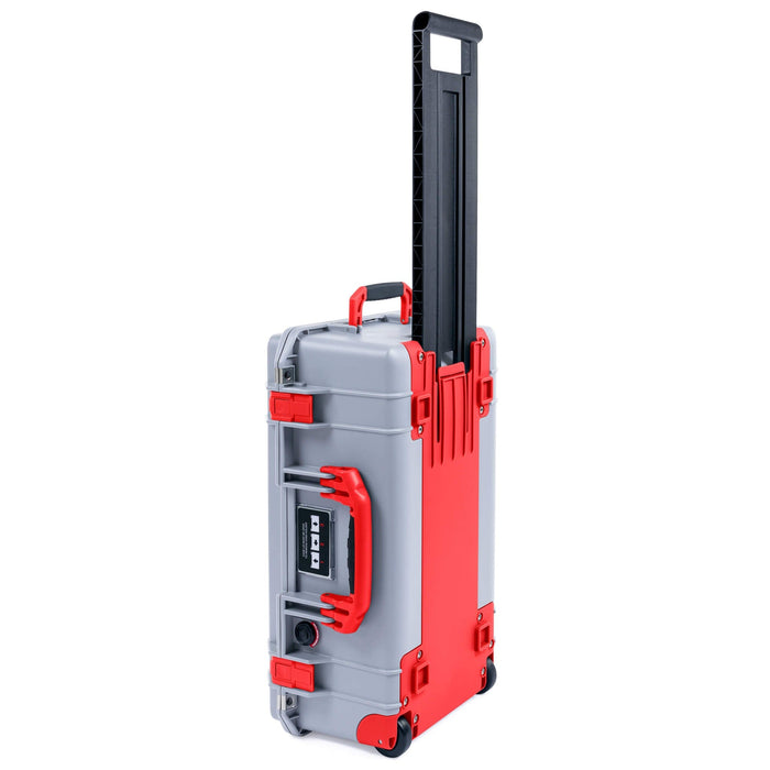 Pelican 1535 Air Case, Silver with Red Handles, Latches & Trolley ColorCase