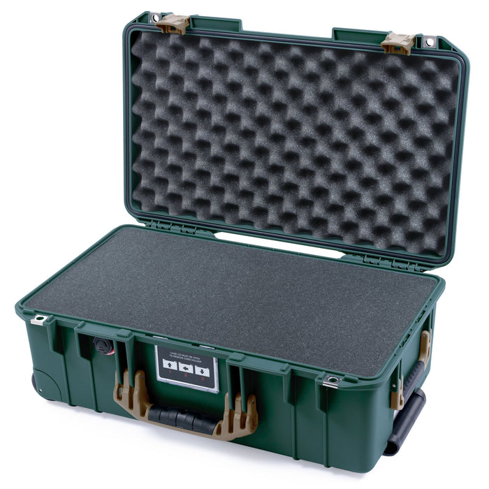 Pelican 1535 Air Carry - on Case - Trekking Green & Dark Desert Dirt - Pick & Pluck Foam / Convoluted Lid Foam