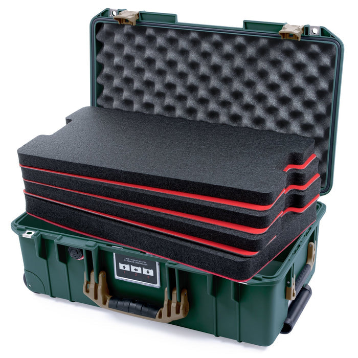Pelican 1535 Air Carry - on Case - Trekking Green & Dark Desert Dirt - DIY Tool Foam Kit / Convoluted Lid Foam