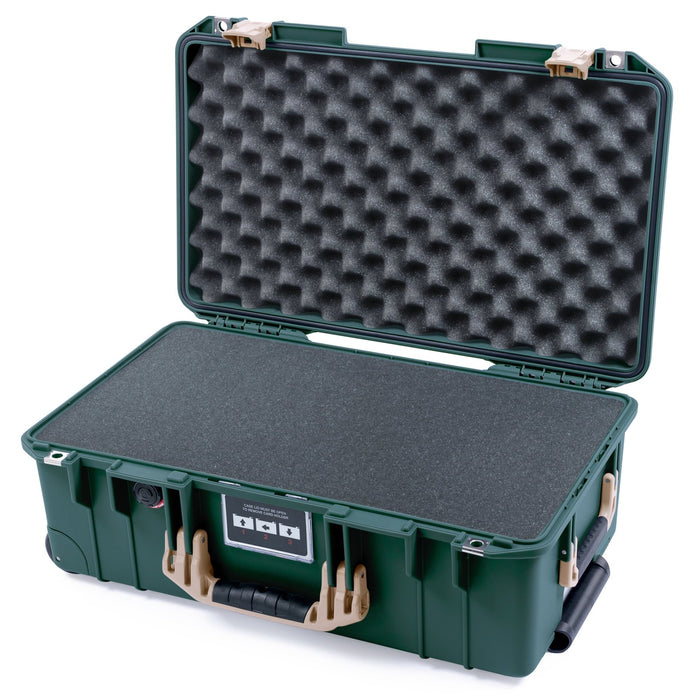 Pelican 1535 Air Carry - on Case - Trekking Green & Desert Tan - Pick & Pluck Foam / Convoluted Lid Foam