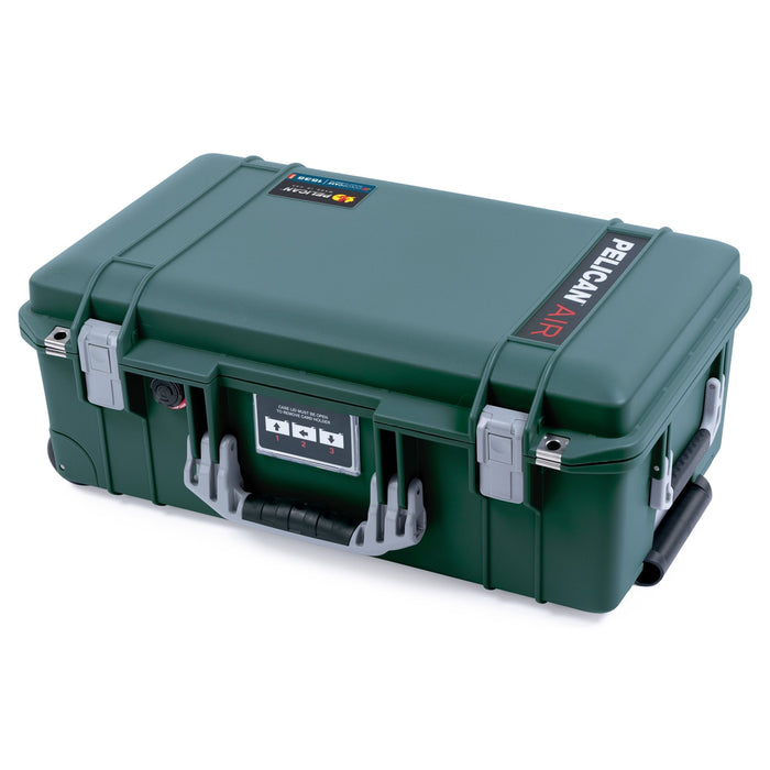 Pelican 1535 Air Carry-on Case in Trekking Green with Silver Handles and Latches