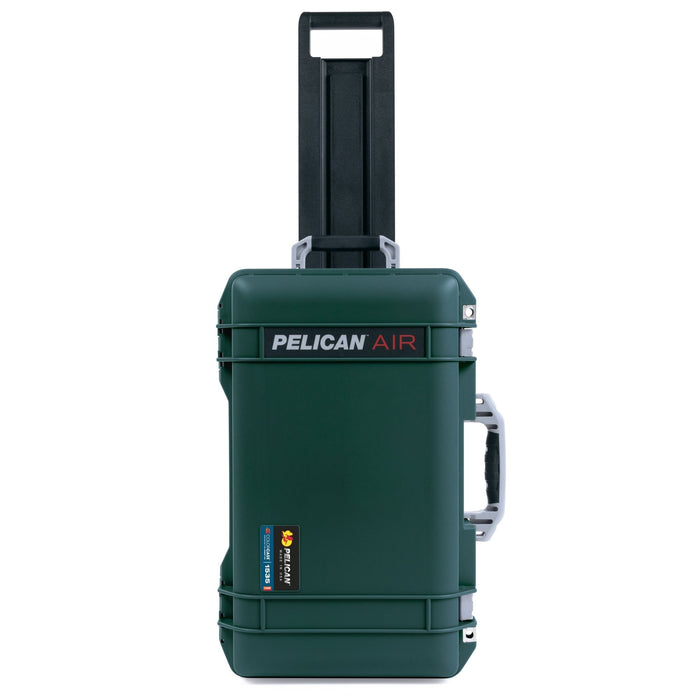 Pelican 1535 Air Carry-on Case - Trekking Green & Silver - Front View Upright Case