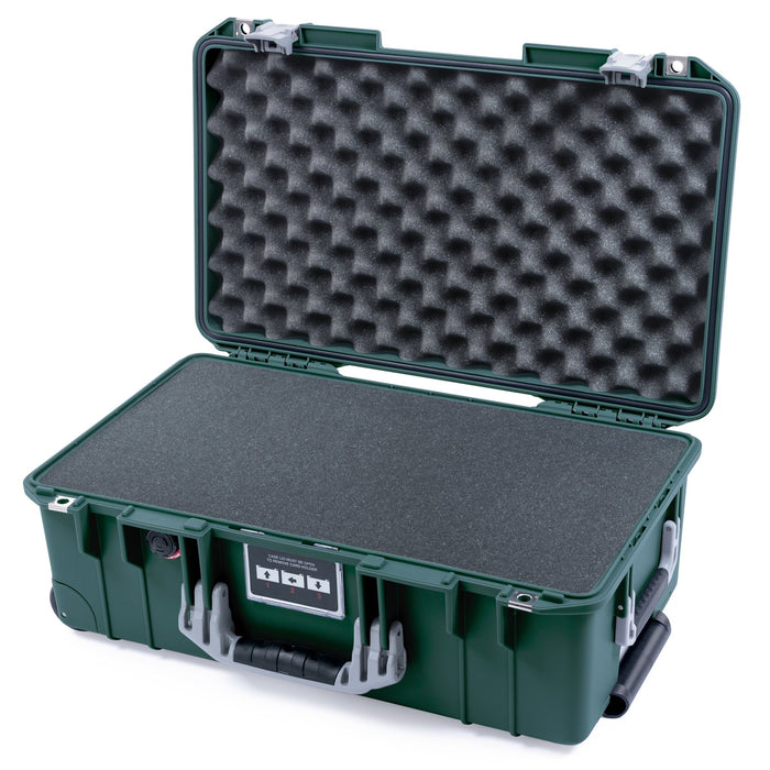 Pelican 1535 Air Carry-on Case - Trekking Green & Silver - Pick & Pluck Foam / Convoluted Lid Foam