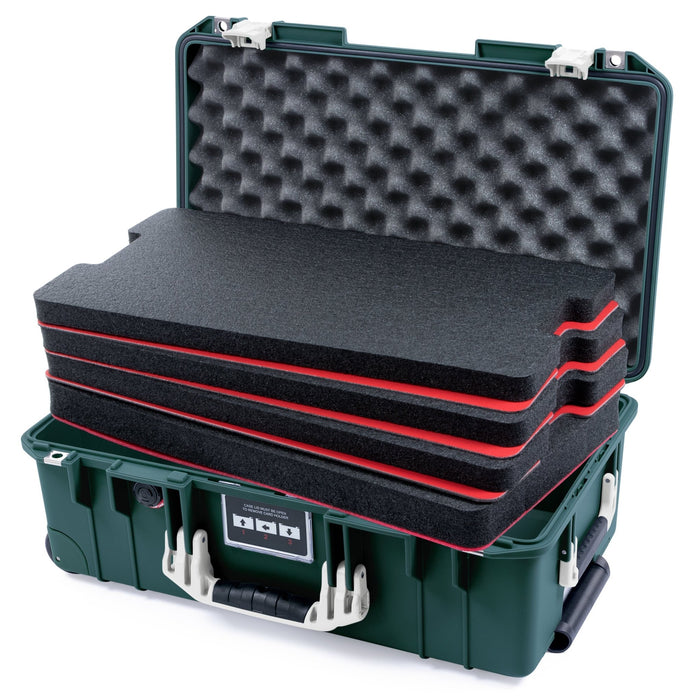 Pelican 1535 Air Carry - on Case - Trekking Green & Whiteout - DIY Tool Foam Kit / Convoluted Lid Foam