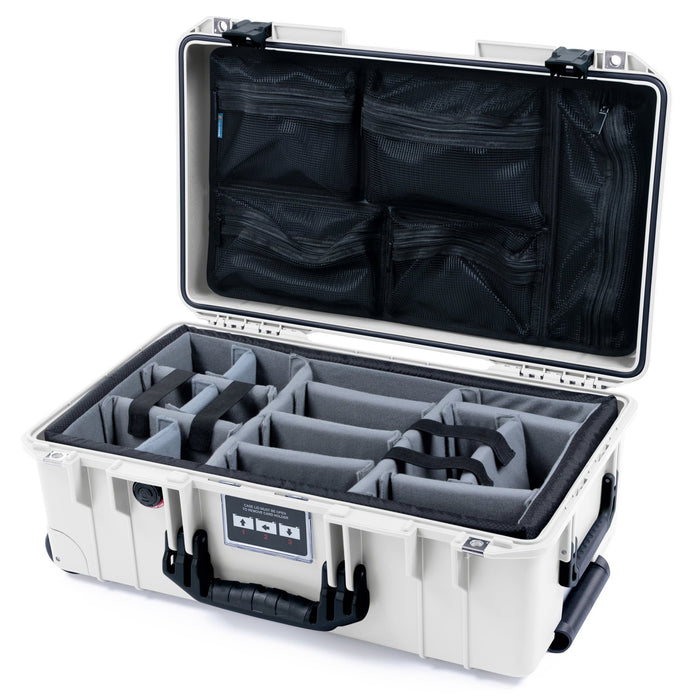 Pelican 1535 Air Carry - on Case - Whiteout & Black - Padded Microfiber Dividers / Mesh Lid Organizer