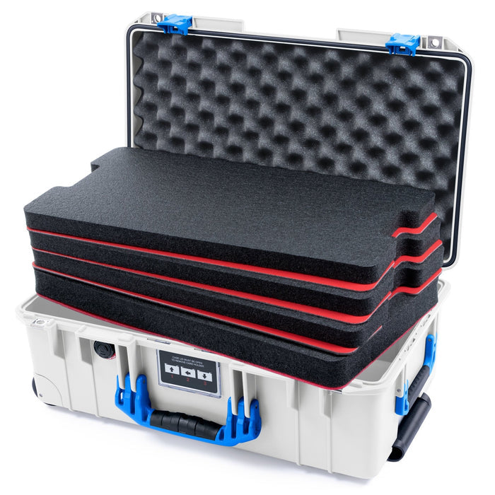 Pelican 1535 Air Carry - on Case - Whiteout & Blue - DIY Tool Foam Kit / Convoluted Lid Foam