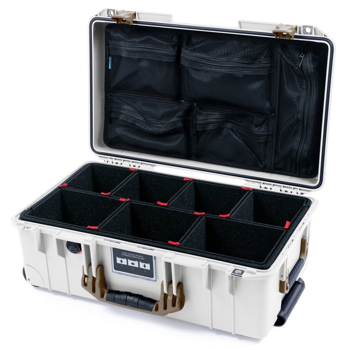 Pelican 1535 Air Carry - on Case - Whiteout & Dark Desert Dirt - TrekPak Divider System / Mesh Lid Organizer