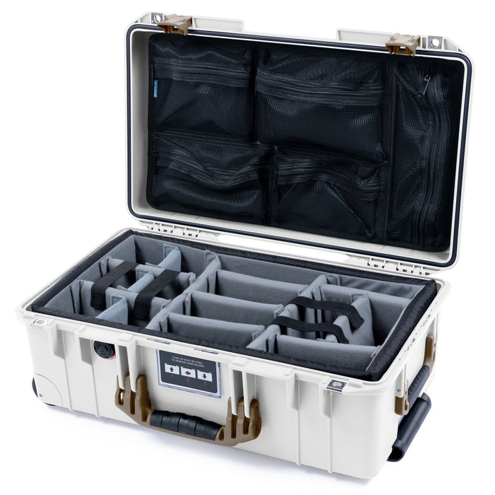 Pelican 1535 Air Carry - on Case - Whiteout & Dark Desert Dirt - Padded Microfiber Dividers / Mesh Lid Organizer