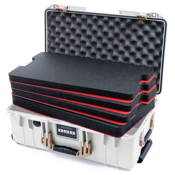 Pelican 1535 Air Carry - on Case - Whiteout & Desert Tan - DIY Tool Foam Kit / Convoluted Lid Foam