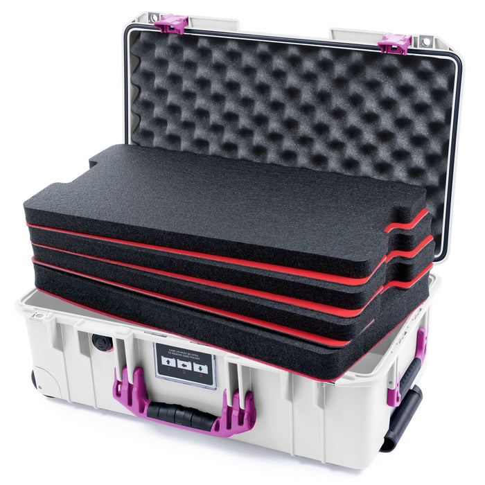 Pelican 1535 Air Carry - on Case - Whiteout & Magenta - DIY Tool Foam Kit / Convoluted Lid Foam