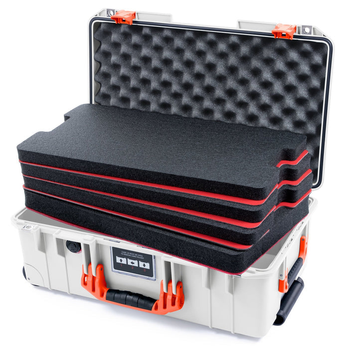 Pelican 1535 Air Carry - on Case - Whiteout & Orange - DIY Tool Foam Kit / Convoluted Lid Foam