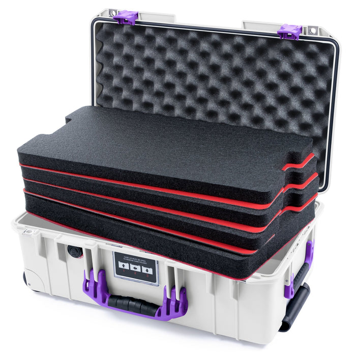 Pelican 1535 Air Carry - on Case - Whiteout & Purple - DIY Tool Foam Kit / Convoluted Lid Foam