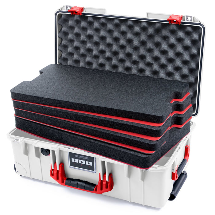 Pelican 1535 Air Carry - on Case - Whiteout & Red - DIY Tool Foam Kit / Convoluted Lid Foam