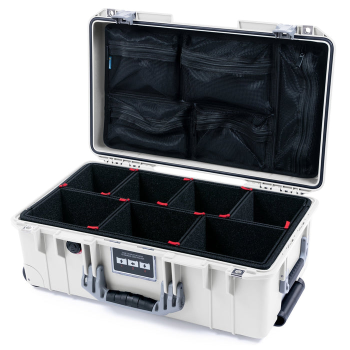 Pelican 1535 Air Carry - on Case - Whiteout & Silver - TrekPak Divider System / Mesh Lid Organizer