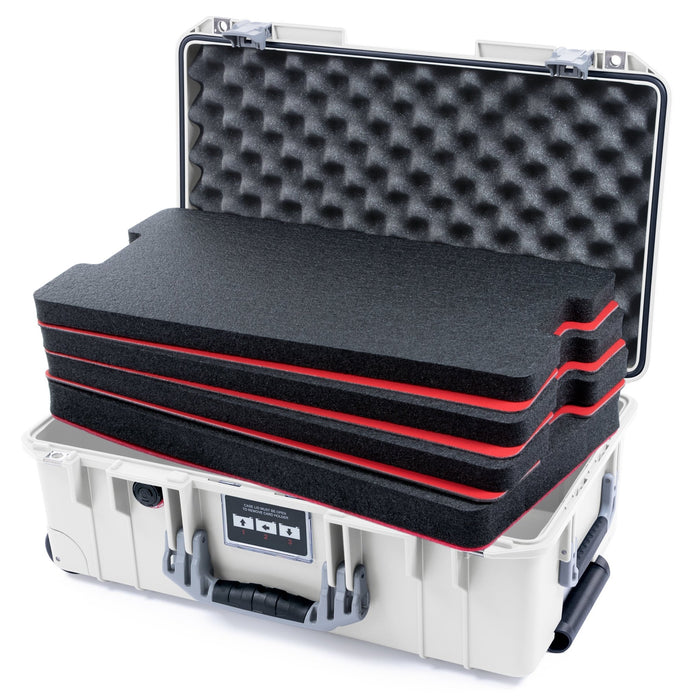 Pelican 1535 Air Carry - on Case - Whiteout & Silver - DIY Tool Foam Kit / Convoluted Lid Foam