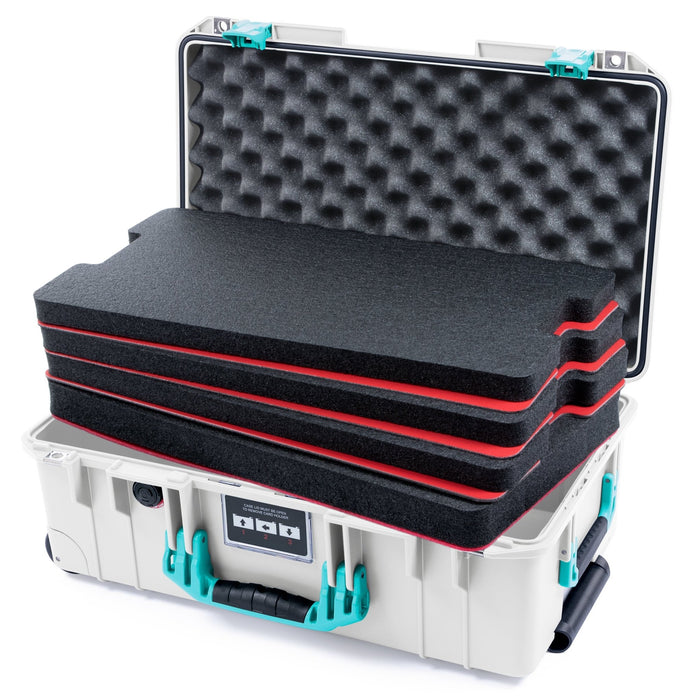 Pelican 1535 Air Carry - on Case - Whiteout & Teal - DIY Tool Foam Kit / Convoluted Lid Foam