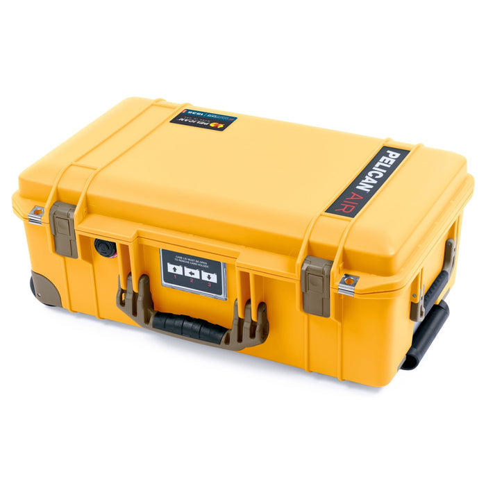 Pelican 1535 Air Carry - on Case - Yellow & Dark Desert Dirt Trolley - Empty
