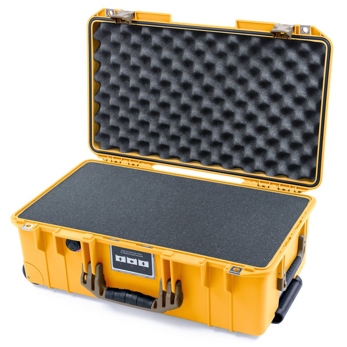 Pelican 1535 Air Carry - on Case - Yellow & Dark Desert Dirt - Pick & Pluck Foam / Convoluted Lid Foam
