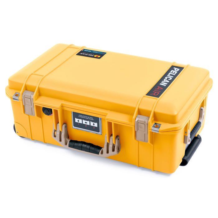 Pelican 1535 Air Carry - on Case - Yellow & Desert Tan - Empty