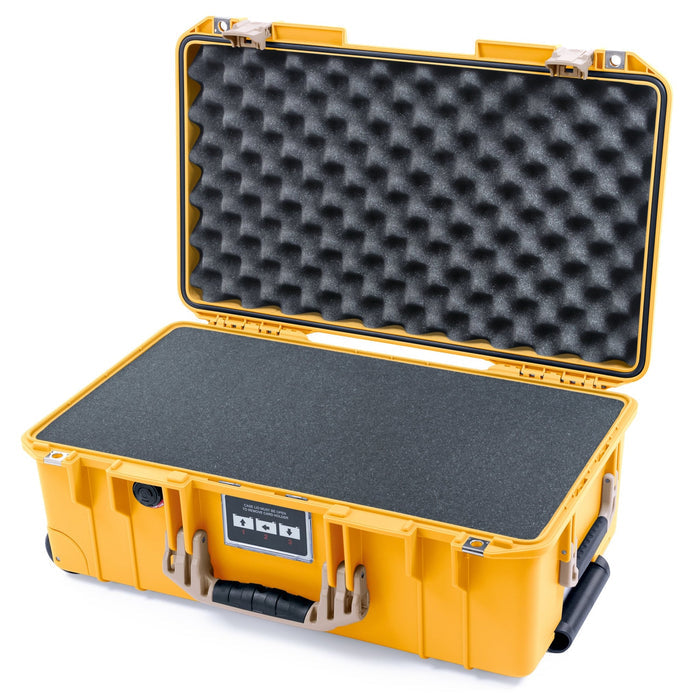 Pelican 1535 Air Carry - on Case - Yellow & Desert Tan - Pick & Pluck Foam / Convoluted Lid Foam