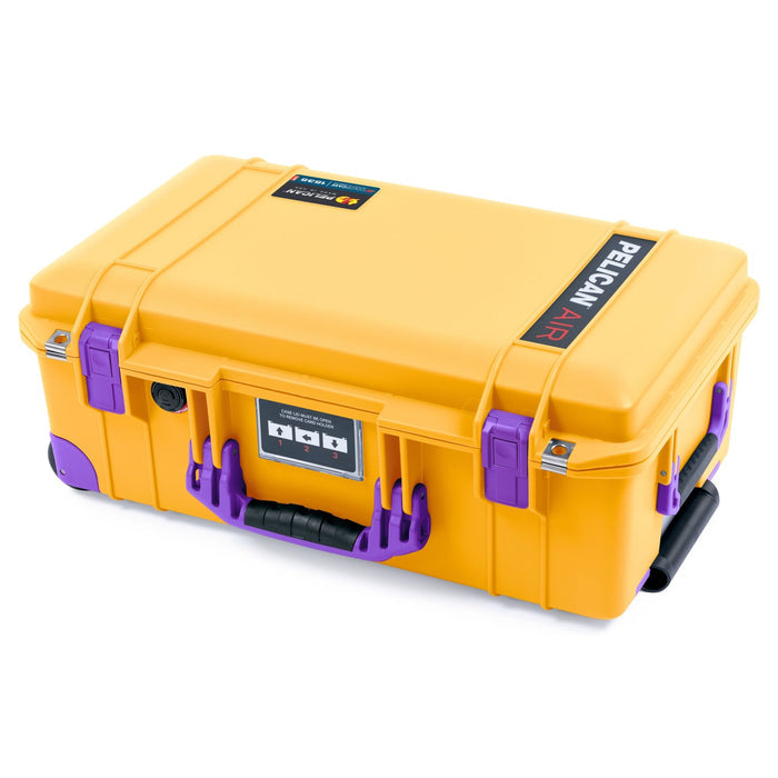Pelican 1535 Air Carry - on Case - Yellow & Purple Trolley - Empty