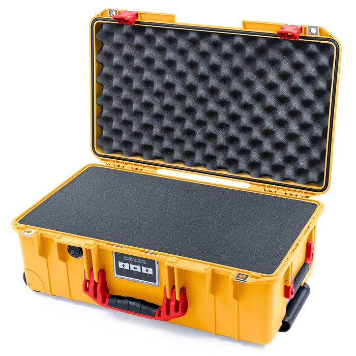 Pelican 1535 Air Carry - on Case - Yellow & Red - Pick & Pluck Foam / Convoluted Lid Foam