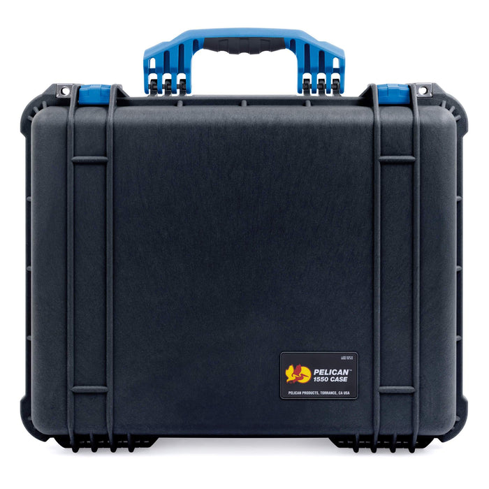 Pelican 1550 Case, Black with Blue Handle & Latches ColorCase