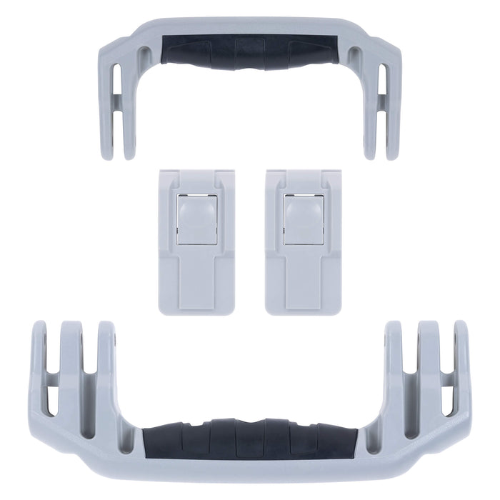 Pelican 1556 Air Replacement Handles & Latches, Silver, Push-Button (Set of 2 Handles, 2 Latches) ColorCase