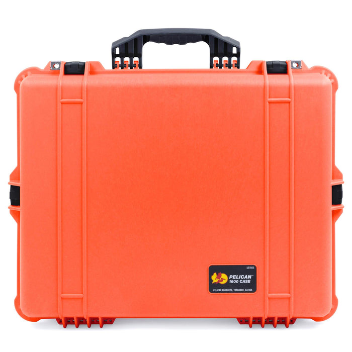 Pelican 1600 Case, Orange with Black Handle & Latches ColorCase