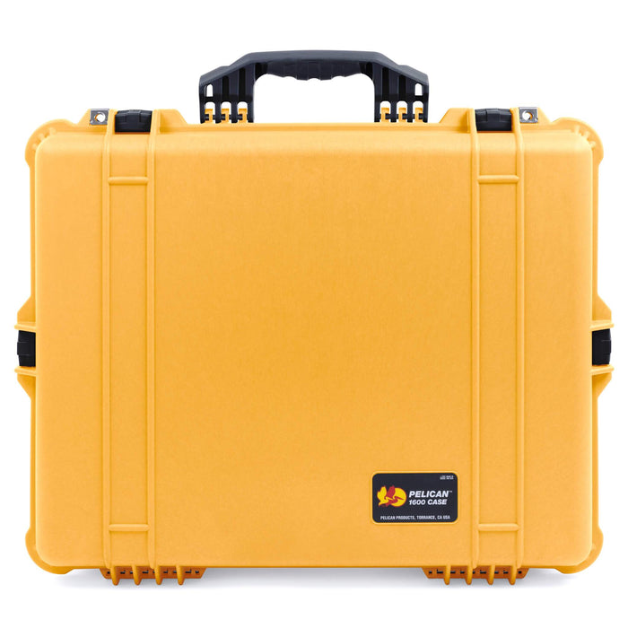 Pelican 1600 Case, Yellow with Black Handle & Latches ColorCase