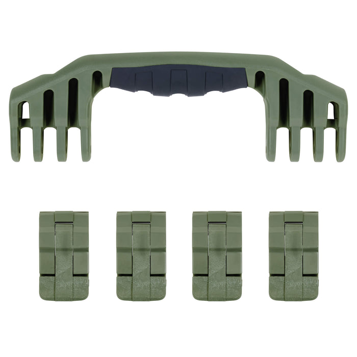 Pelican 1600 Replacement Handle & Latches, OD Green (Set of 1 Handle, 4 Latches) ColorCase