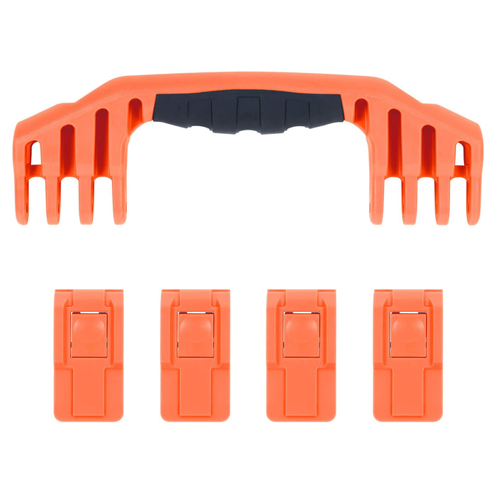 Pelican 1600 Replacement Handle & Latches, Orange, Push-Button (Set of 1 Handle, 4 Latches) ColorCase