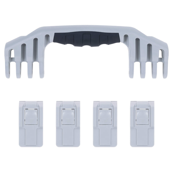 Pelican 1600 Replacement Handle & Latches, Silver, Push-Button (Set of 1 Handle, 4 Latches) ColorCase