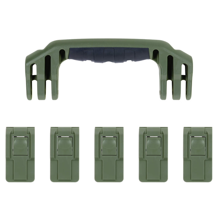Pelican 1605 Air Replacement Handle & Latches, OD Green (Set of 1 Handle, 5 Latches) ColorCase
