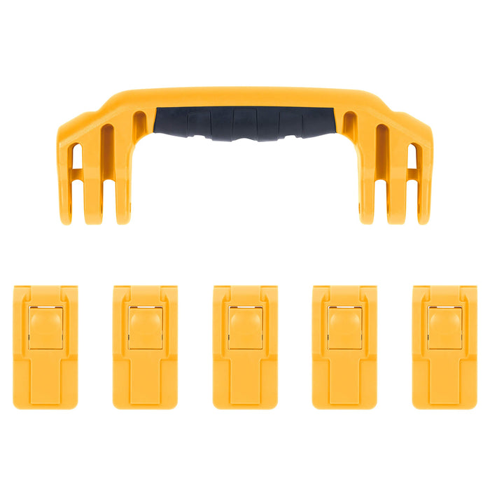 Pelican 1605 Air Replacement Handle & Latches, Yellow, Push-Button (Set of 1 Handle, 5 Latches) ColorCase