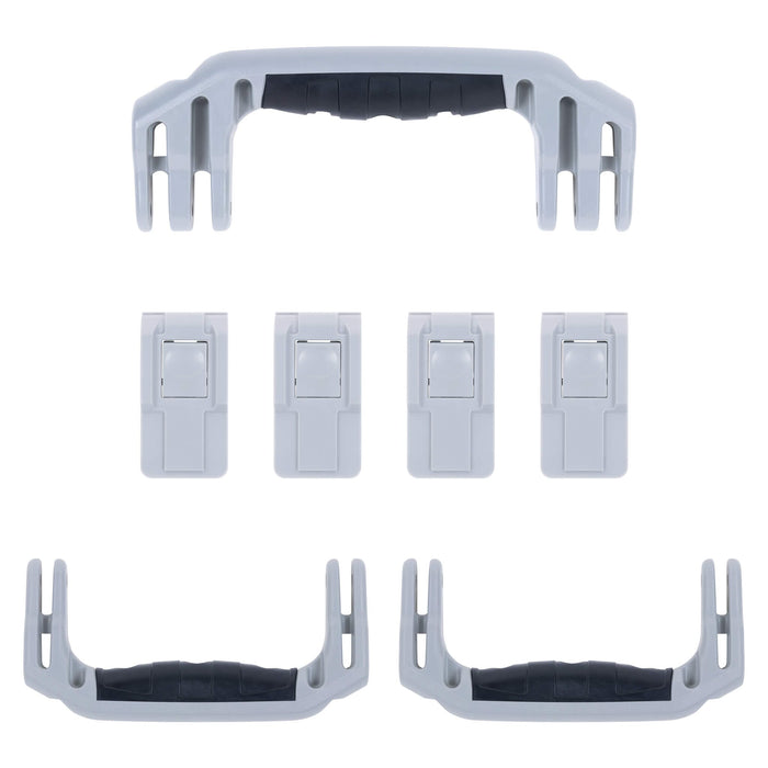 Pelican 1607 Air Replacement Handles & Latches, Silver (Set of 3 Handles, 4 Latches) ColorCase