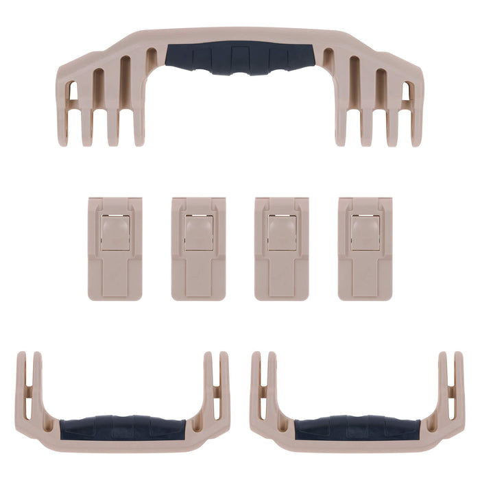 Pelican 1620 Replacement Handles & Latches, Desert Tan (Set of 3 Handles, 4 Push-Button Latches) ColorCase