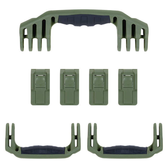 Pelican 1620 Replacement Handles & Latches, OD Green (Set of 3 Handles, 4 Push-Button Latches) ColorCase