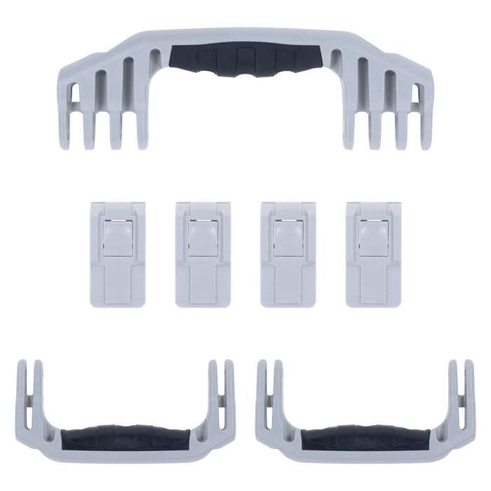 Pelican 1620 Replacement Handles & Latches, Silver, Push-Button (Set of 3 Handles, 4 Latches) ColorCase