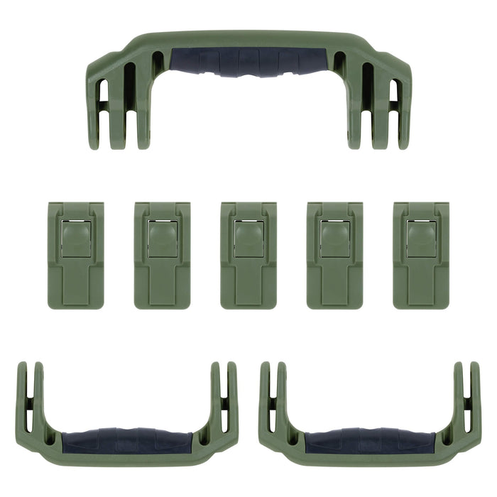 Pelican 1626 Air Replacement Handles & Latches, OD Green (Set of 3 Handles, 5 Latches) ColorCase