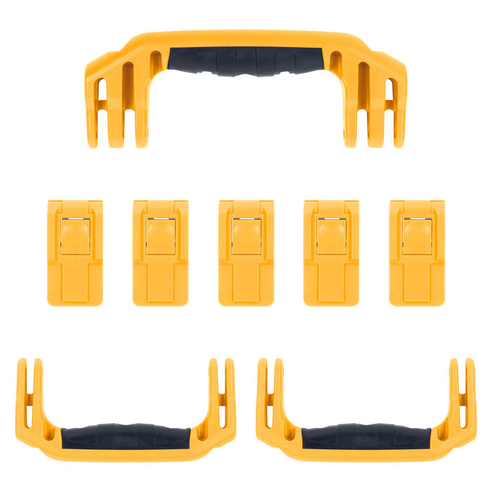 Pelican 1626 Air Replacement Handles & Latches, Yellow, Push-Button (Set of 3 Handles, 5 Latches) ColorCase