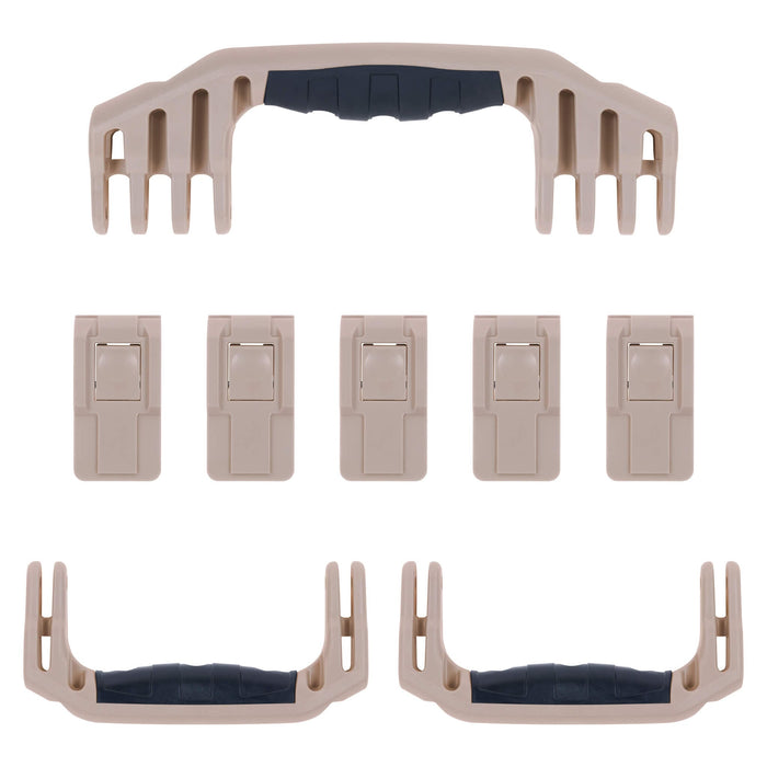 Pelican 1646 Air Replacement Handles & Latches, Desert Tan (Set of 3 Handles, 5 Latches) ColorCase