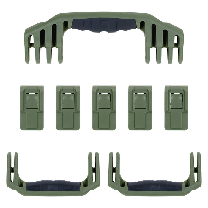 Pelican 1646 Air Replacement Handles & Latches, OD Green (Set of 3 Handles, 5 Latches) ColorCase