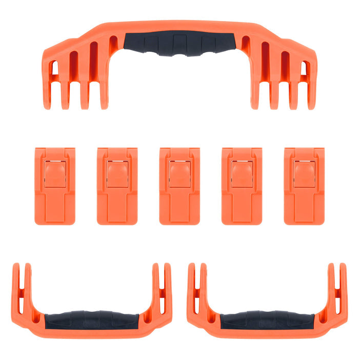 Pelican 1646 Air Replacement Handles & Latches, Orange, Push-Button (Set of 3 Handles, 5 Latches) ColorCase