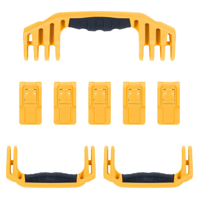 Pelican 1646 Air Replacement Handles & Latches, Yellow, Push-Button (Set of 3 Handles, 5 Latches) ColorCase