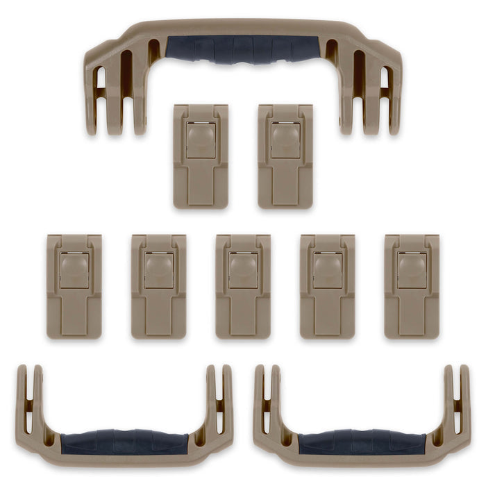 Pelican 1650 Replacement Handles & Push-Button Latches Set - Dark Desert Dirt ColorCase