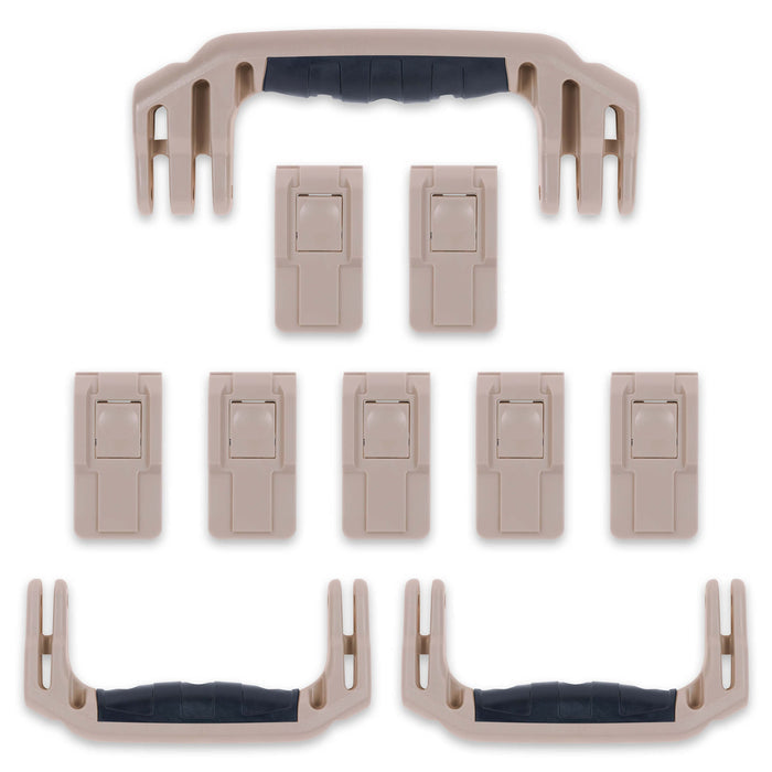 Pelican 1650 Replacement Handles & Push-Button Latches Set - Desert Tan ColorCase