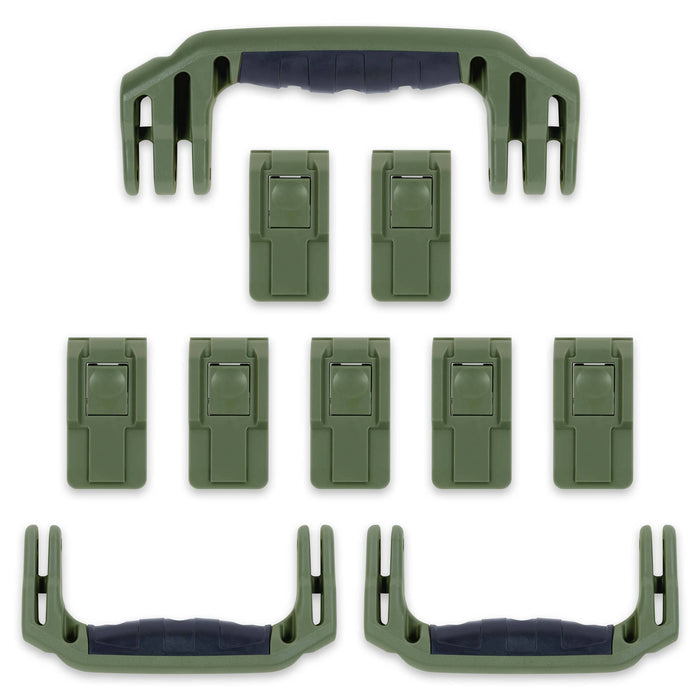 Pelican 1650 Replacement Handles & Push-Button Latches Set - OD Green ColorCase