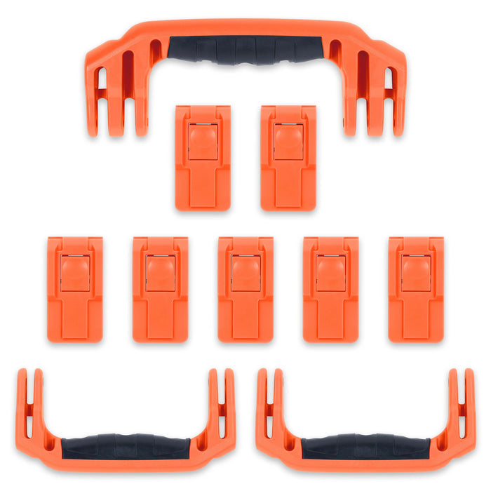 Pelican 1650 Replacement Handles & Push-Button Latches Set - Orange ColorCase